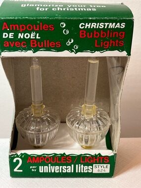 Universal Lites Christmas Bubbling Lights - Clear Pair